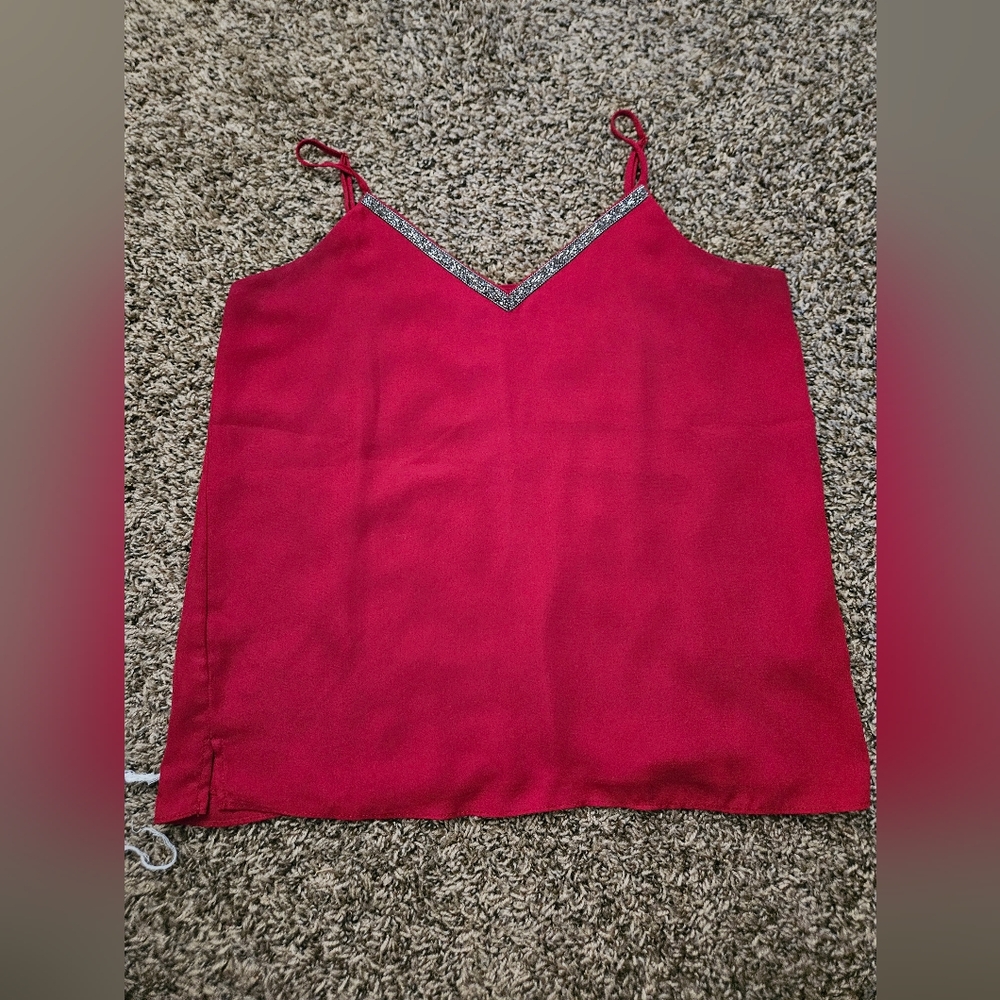 Maurices Red Double Lined Spaghetti Strap Tank Size Small